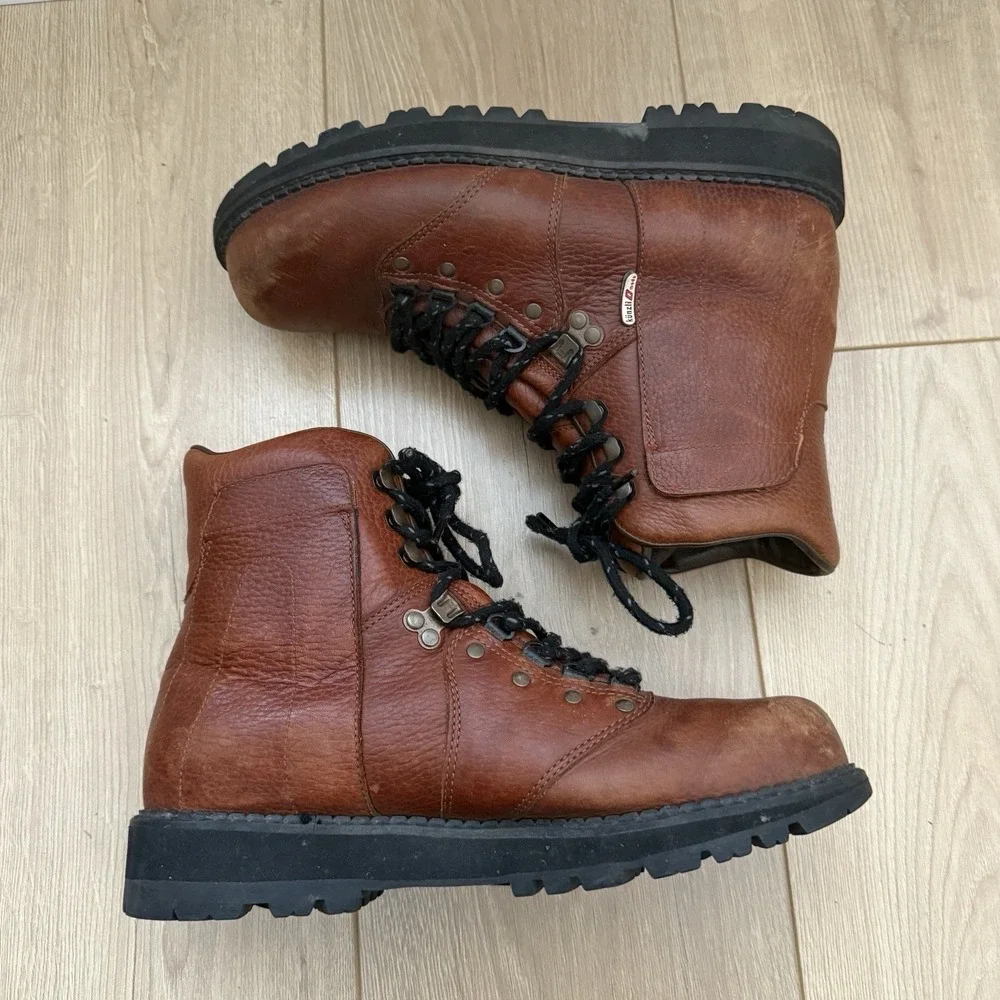Kunzli Safari Plus Brown‎ Leather Hiking Work Boots Mens Size 8 EU 42 *read